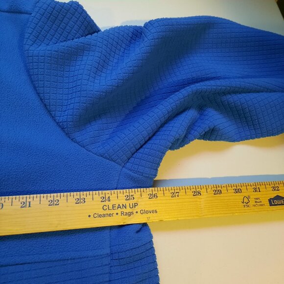 Lands End Jacket Mens XL Blue Neon Grid Fleece 1/4 Pullover Sweater Hiking‎ Ski - Picture 8 of 10